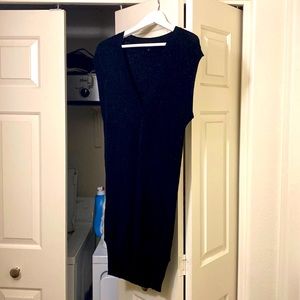 Sleeveless black sweater dress